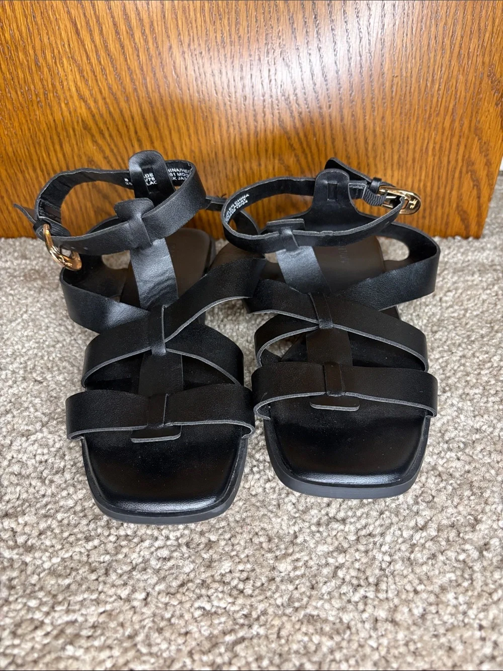 Faux-Leather Gladiator Sandals for Women